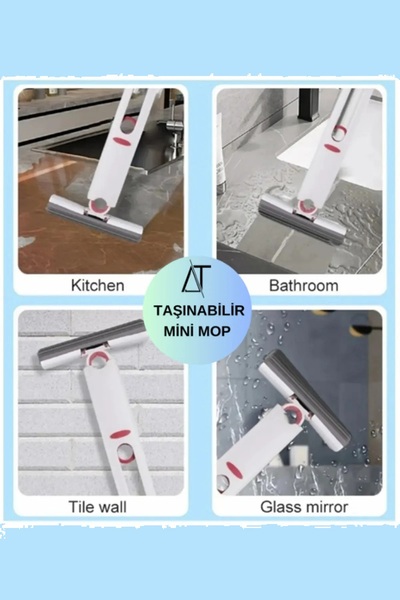 xolo Taşınabilir Mini Mop Kendinden Sıkmalı Mini Temizlik Büyüsü Islak ve Kur...