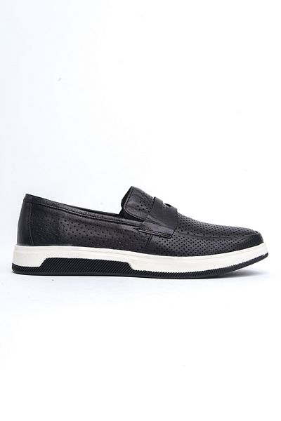 Deripabuc Genuine Leather Men's Black Leather Casual Shoes Mrd7-2100