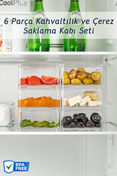 Nandy Home 6 Parça Kahvaltılık ve Çerez Saklama Kabı