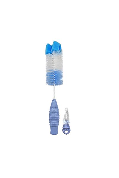 Bambino 2 in 1 Bottle and Pacifier Brush Blue