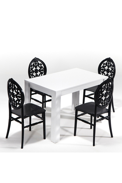 MOBETTO Arda / Venüs Mutfak Masa Takımı 1 Masa 4 Sandalye - Siyah