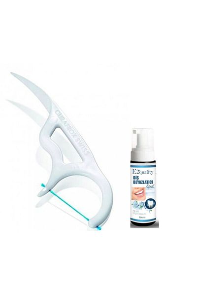 Curaprox DF 967 Fork Dental Floss - Teeth Whitening Foam Gift