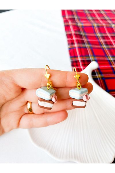TREND Handmade Minimal Books Polymer Earrings Gift for Teachers