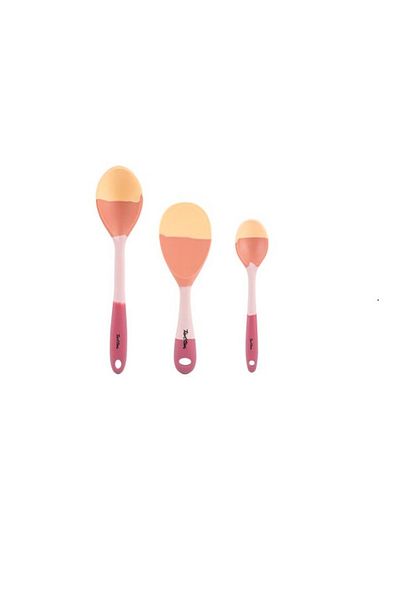 Tantitoni TANTITONI PINK TONED 3-PIECE SILICONE SPOON SET