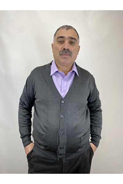 ECALAMODE Men's Middle Ages and Above Thin Wool Acrylic Knitwear Knitted Buttoned Dad Cardigan