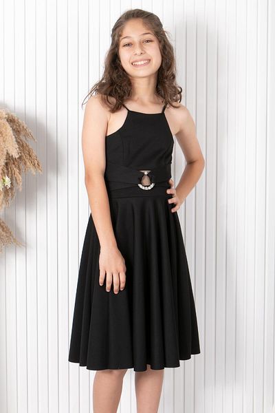 SUBU TASARIM Black Stone Belted Evening Dress - MDV322