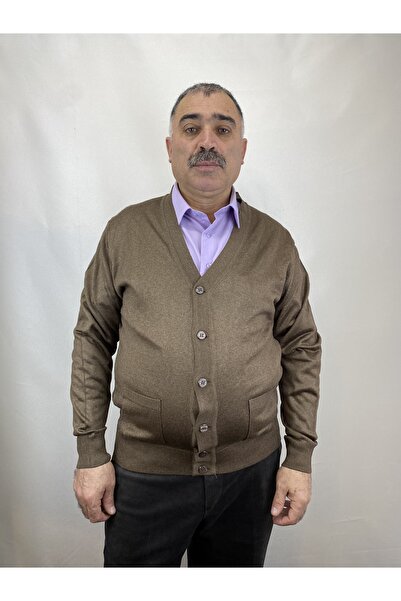 ECALAMODE Men's Fine Wool Acrylic Knitwear Knitted Buttoned Dad Cardigan