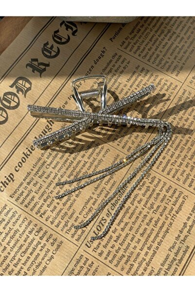 SUBU TASARIM Silver Color Latch Buckle - Rhinestone and Dangle Sbt1736