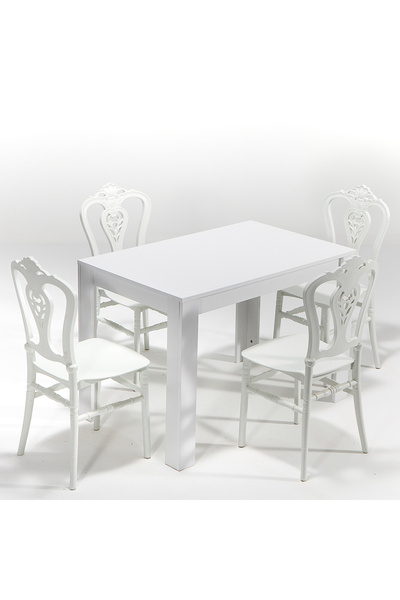 MOBETTO Beyaz Arda Carisma Mutfak Masa Takımı 4 Sandalye