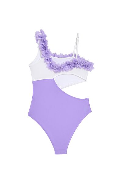 SHELLSEA Girl's One Shoulder Rose Swimsuit