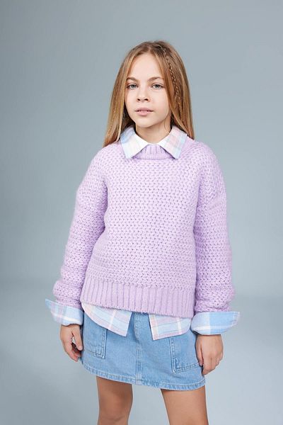 DeFacto Pulover de tricotaj pentru fete cu gât crew A2886a823wn