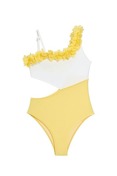 SHELLSEA Girl's One Shoulder Rose Swimsuit