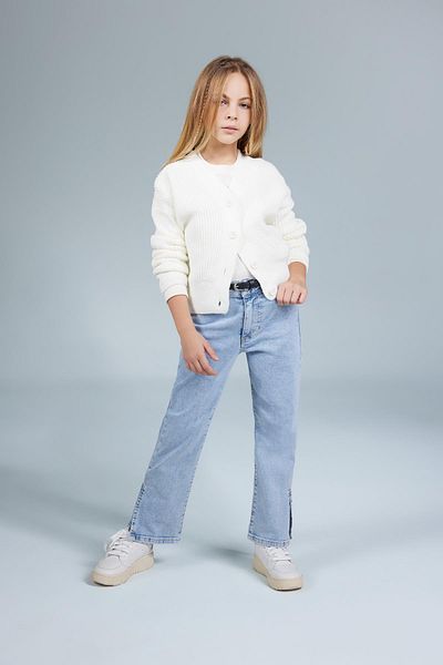 DeFacto Girl's Straight Fit Standard Leg Jeans Pants A7926a823au
