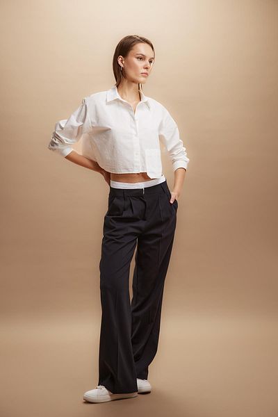 DeFacto Coool Wide Leg Fit High Waist Wide Leg Trousers B5769ax23au