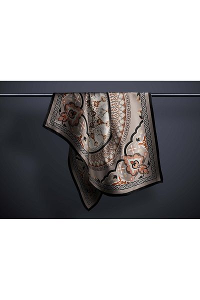 hijabchi Μεγάλο μεταξένιο κασκόλ Sura Rayon - Mink - 120 X 120 cm