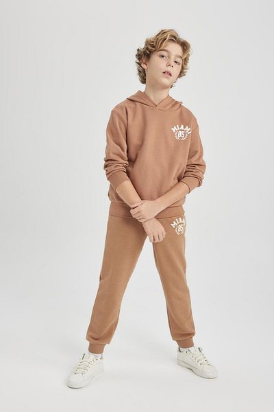 DeFacto Boys' Jogger Sweatpants - Printed, Lace-Up Waist, Elastic Leg, Pockets B8929A823Cw