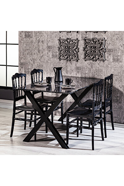 MOBETTO Miray Mutfak Masa Takımı Siyah