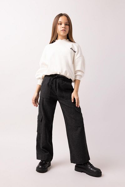 DeFacto Girl's Wide Leg Cargo Wide Leg Cotton Trousers A4857A823Wn