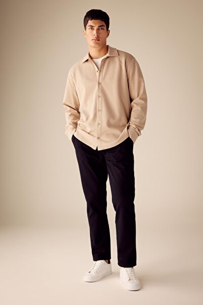 DeFacto Παντελόνι Jogger Fleece με κορδόνι μέσης ελαστικές τσέπες ίσιο πόδι A8036ax23au