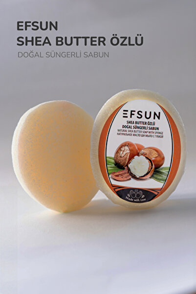 Efsun Doğal Süngerli Shea Butter Özlü Sabun, Shea Butter Sabunu, Süngerli Ban...