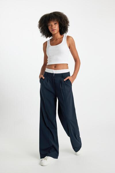 DeFacto Coool Wide Leg Fit High Waist Wide Leg Trousers B5769ax23au
