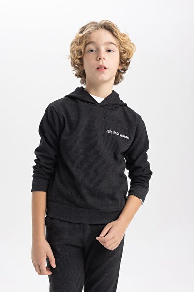 DeFacto Fiú kapucnis, nyomott pulóver, 2 db-os pulóver szett B6662a823wn