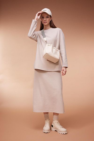DeFacto Ceruza Thessaloniki Fabric Midi szoknya B3566ax23wn