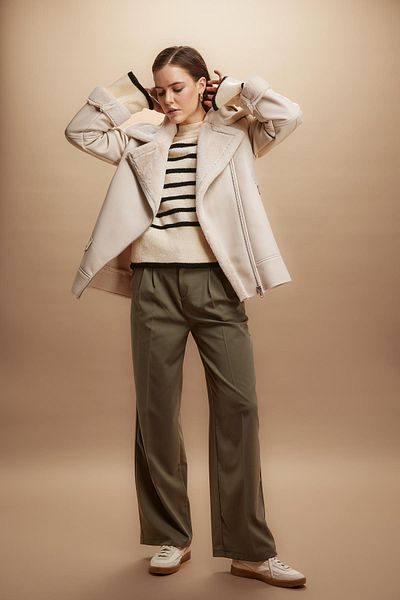 DeFacto High Waist Wide Leg Collet Pants - Basic B0894Ax23Au