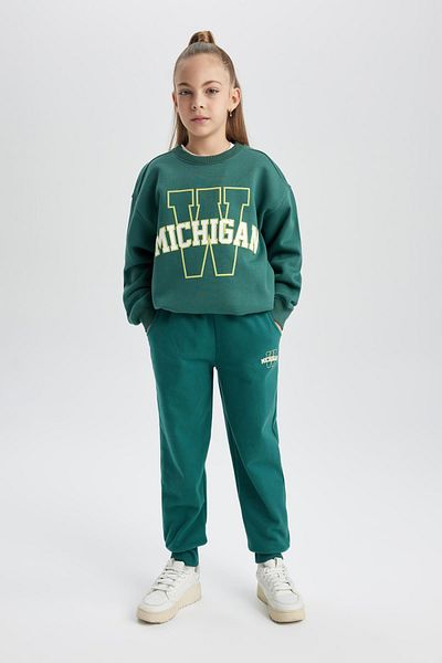 DeFacto Jogger Sweatpants για κορίτσια - εμπριμέ, με κορδόνια στη μέση, ελαστικά πόδια και τσέπες B2548a823wn
