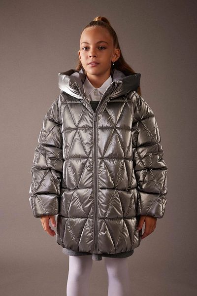 DeFacto Girl's Water Repellent Hooded Fleece Lined Shiny Coat A0856A823Au