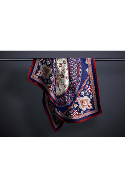 hijabchi Μεγάλο μεταξένιο κασκόλ Sura Rayon - Navy Blue - 120 X 120 cm