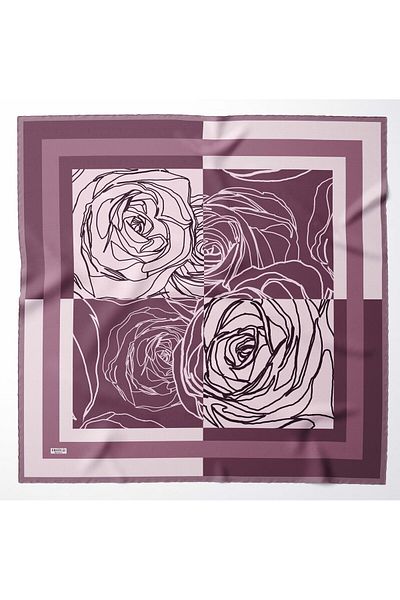 hijabchi Μεγάλο μεταξένιο κασκόλ Sura Rayon - Dusty Rose - 120 X 120 cm