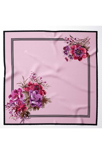 hijabchi Μεγάλο μεταξένιο κασκόλ Sura Rayon - Dusty Rose - 120 X 120 cm
