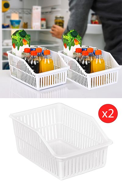 Emofom Jumbo Kitchen Organizer - 5500 ml Cabinet and Shelf and Refrigerator Organizer (Set of 2)