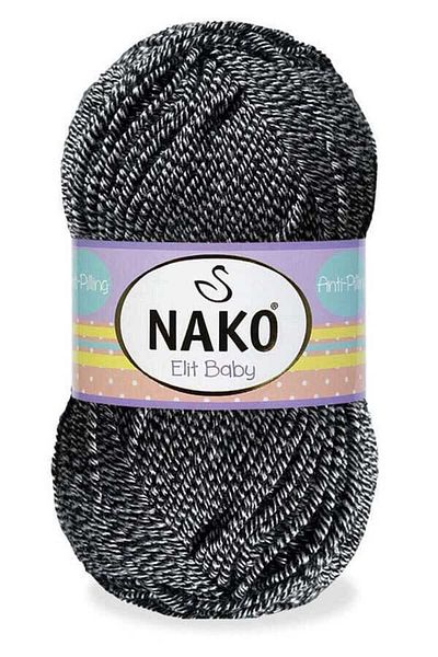 NAKO Elit Baby 5-Piece Hand Knitting Thread 3086 light gray melange
