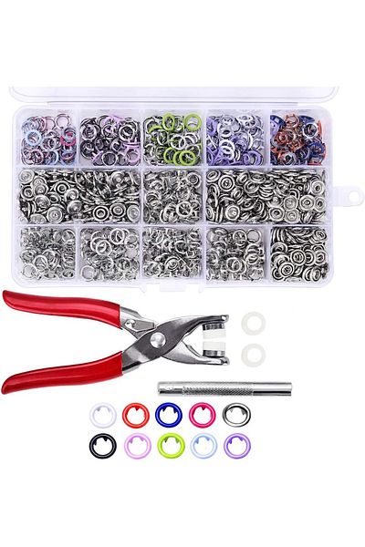 tuhafiyecimiz Pliers and 200 pcs Shirt Snaps and Baby Snaps Mounting Set