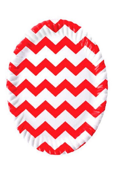 Kazanabil 8-Piece Zigzag Cardboard Plate Red