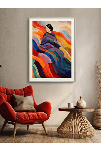 HOMEPACK Tekli Çerçeveli Renkli Kadın Tablo Modern Art Poster Tablo TK/195