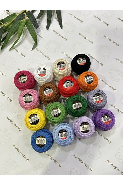 Dmc Koton Perle Number 8 Embroidery-Etamine Floss Set of 16