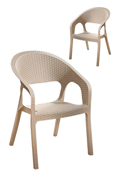 MOBETTO 2 Adet Garden Cappucino Sandalye