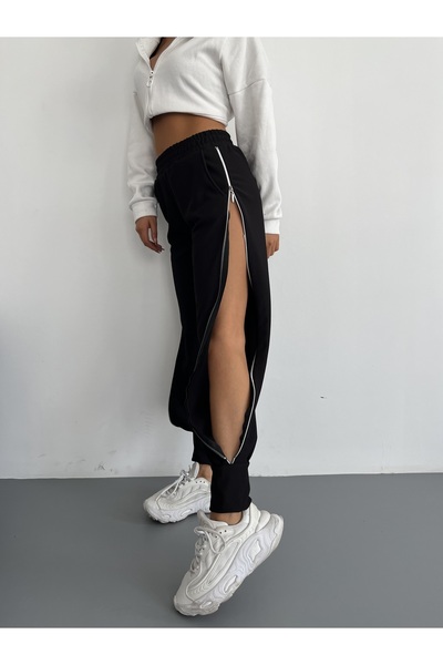 Fiori Trousers Tracksuit with Side Zipper Detail