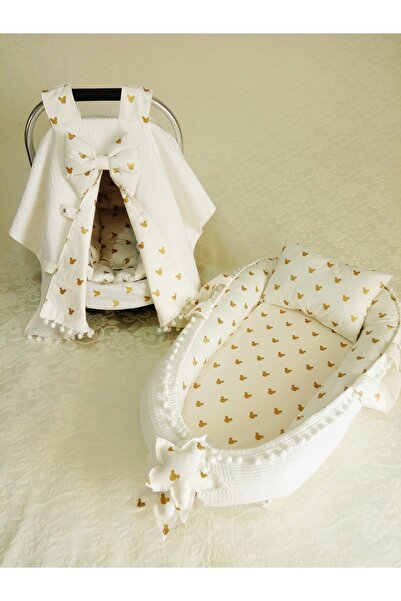Wenaris Pitiko Baby Babynest Puset Örtüsü, Puset Minderi, Puset Çarşafı, 4 Parça