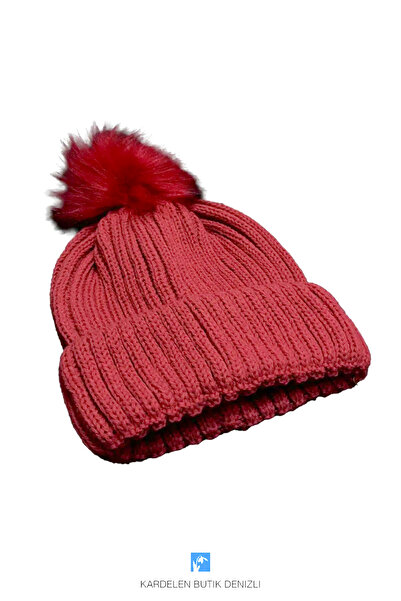 Kardelen Butik Denizli Căciulă de schi cu pompon și căldură groasă pentru femei