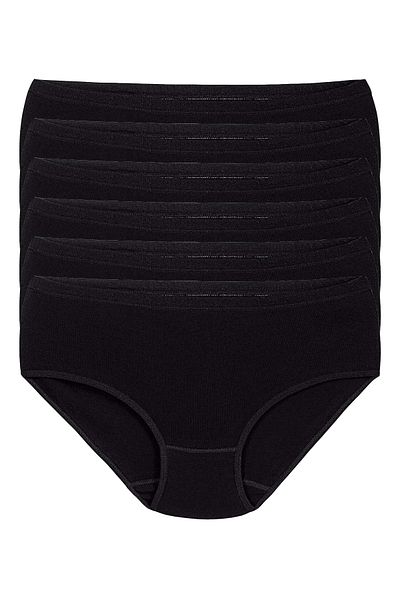 Yıldız Çamaşır Women's Black 6-Pack 100% Cotton Bato Panties