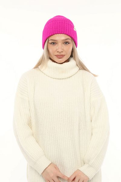 Aghilo Fuchsia Women's Winter Corded Wool Beret