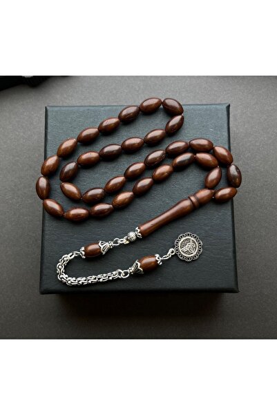 Kuka Kınalı kuka tesbih 8 mm özel gümüş püsküllü kutulu