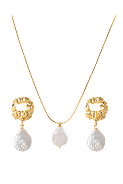 Ecru Atelier Bella İnci Küpe ve Kolye Seti