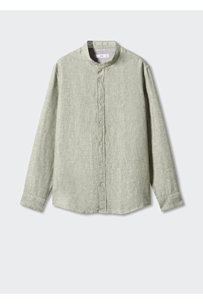 MANGO Man Hakim yakalı %100 keten gömlek