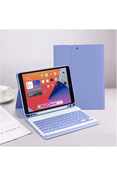 TEKNETSTORE Ipad 8. ve 9. Nesil 2020 /2021 10.2 Inç Tablet Uyumlu Bluetooth Klavyeli Kılıf (Türkçe Klavye)