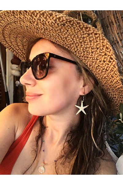 özde dekor Real Starfish Earrings - Classic (SILVER COLOR METAL)